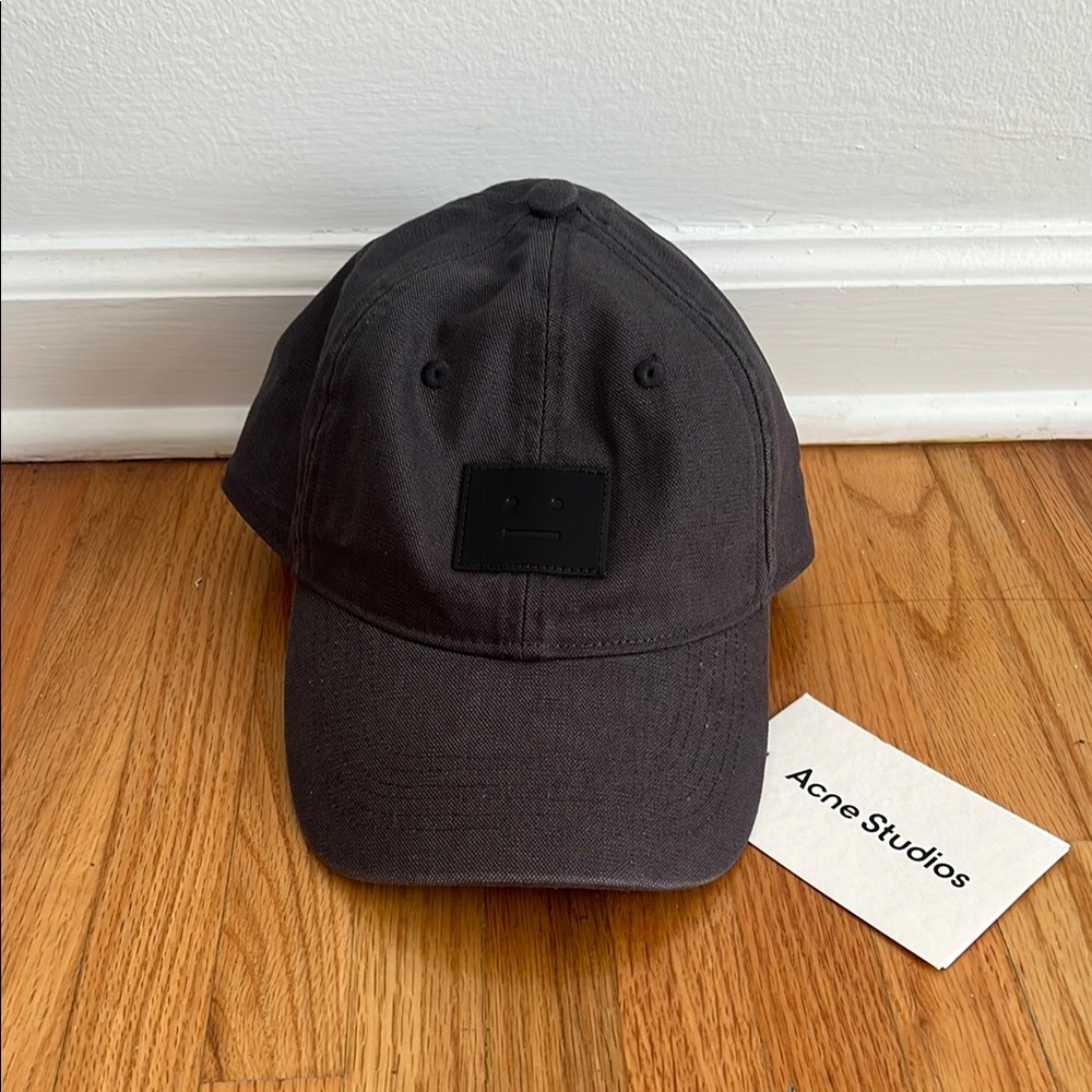 Acne Black Minimalist Hat in Dark Gray